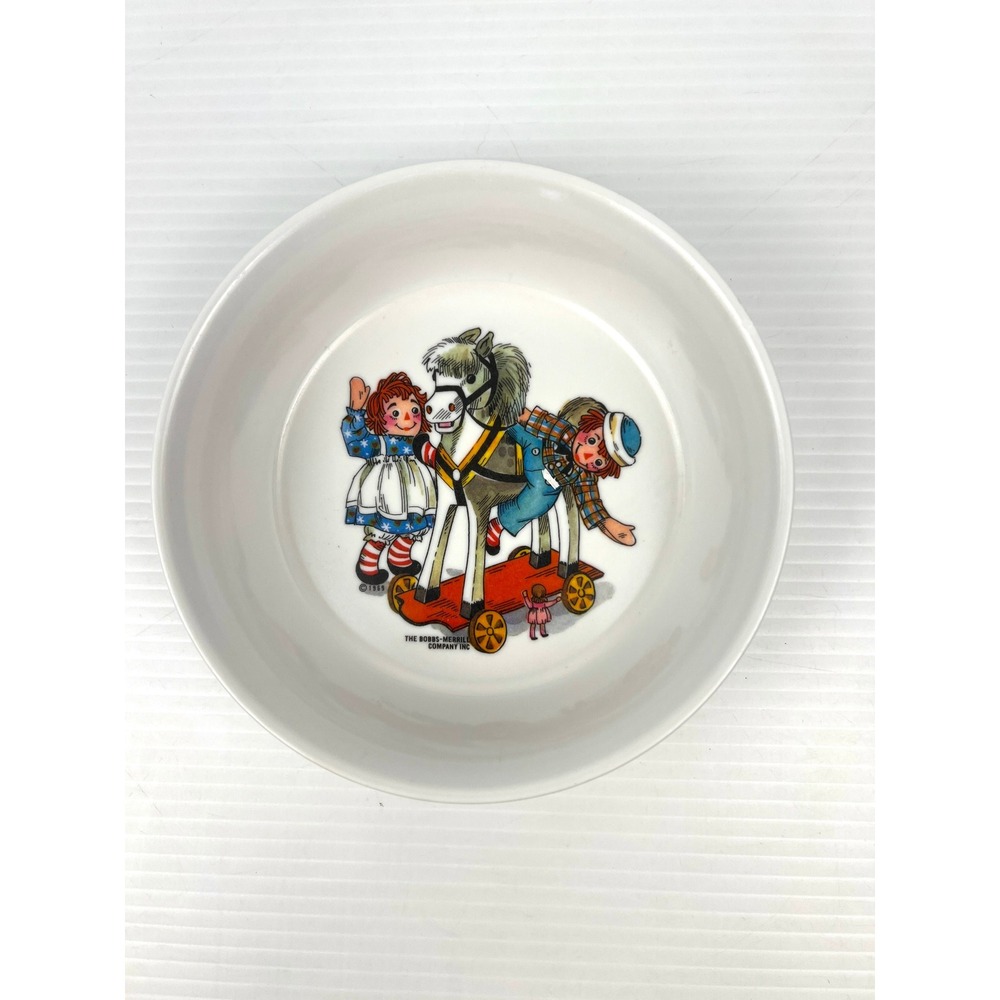 Vintage Oneida Raggedy Ann Andy Melamine Bowl 1969 Bobbs-Merrill 3242 White 6.5"